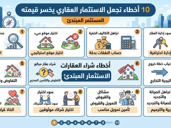 10 أخطاء تجعل الاستثمار العقاري يخسر قيمته