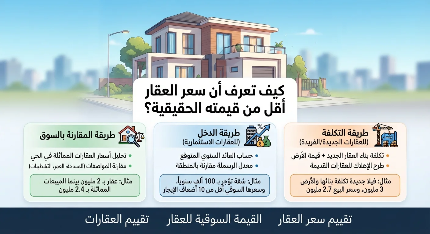 كيف تعرف أن سعر العقار أقل من قيمته الحقيقية؟