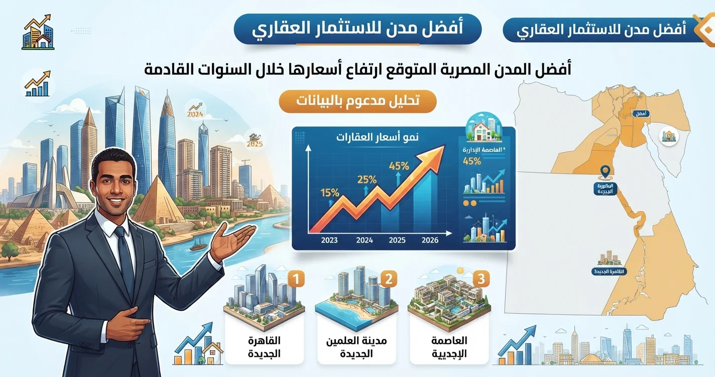 أفضل المدن المصرية المتوقع ارتفاع أسعارها خلال السنوات القادمة