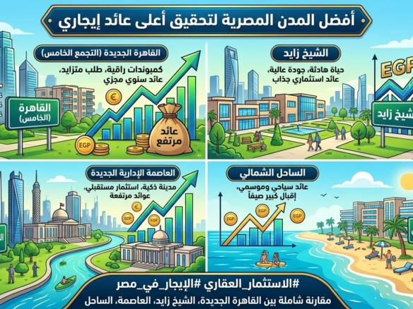 أفضل المدن المصرية لتحقيق أعلى عائد إيجاري