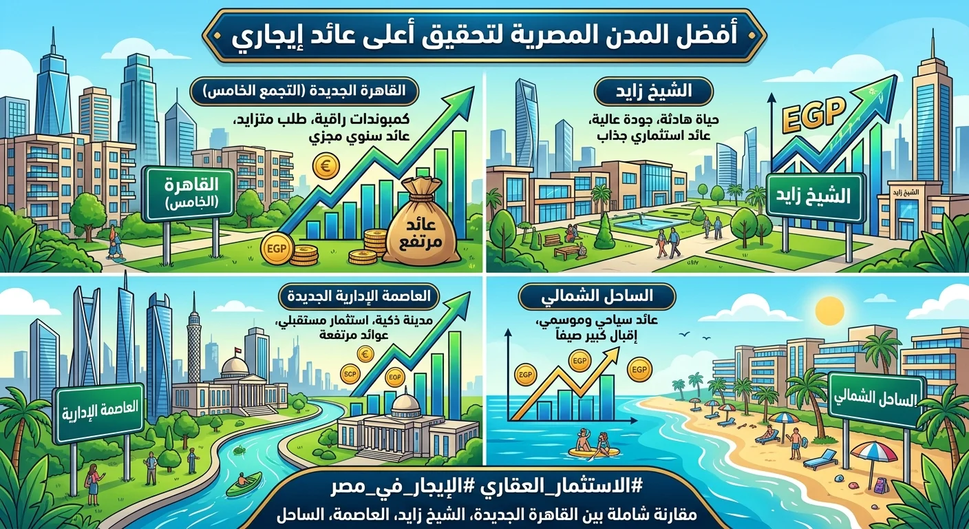 أفضل المدن المصرية لتحقيق أعلى عائد إيجاري