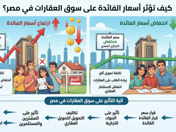 كيف تؤثر أسعار الفائدة على سوق العقارات في مصر؟كيف تؤثر أسعار الفائدة على سوق العقارات في مصر؟