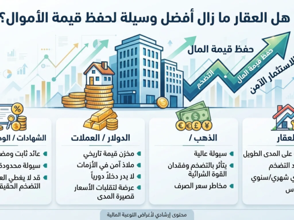 هل العقار ما زال أفضل وسيلة لحفظ قيمة الأموال؟
